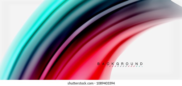 Blurred fluid colors background, abstract waves lines, mixing colours with light effects on light backdrop. Vector artistic illustration for presentation, app wallpaper, banner or posters