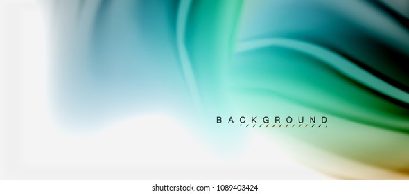 Blurred fluid colors background, abstract waves lines, mixing colours with light effects on light backdrop. Vector artistic illustration for presentation, app wallpaper, banner or posters
