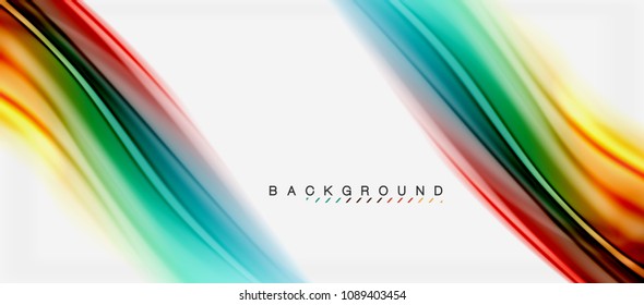 Unscharfer Hintergrund, abstrakte Wellen Linien, Vermischen von Farben mit Lichteffekten auf hellem Hintergrund. Vektorgrafik für Präsentationen, App-Bildschirmhintergründe, Banner oder Poster
