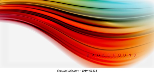 Blurred fluid colors background, abstract waves lines, mixing colours with light effects on light backdrop. Vector artistic illustration for presentation, app wallpaper, banner or posters