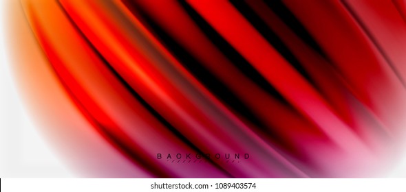 Blurred fluid colors background, abstract waves lines, mixing colours with light effects on light backdrop. Vector artistic illustration for presentation, app wallpaper, banner or posters