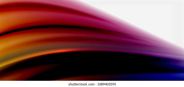 Blurred fluid colors background, abstract waves lines, mixing colours with light effects on light backdrop. Vector artistic illustration for presentation, app wallpaper, banner or posters