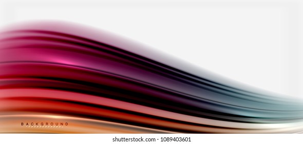 Blurred fluid colors background, abstract waves lines, mixing colours with light effects on light backdrop. Vector artistic illustration for presentation, app wallpaper, banner or posters