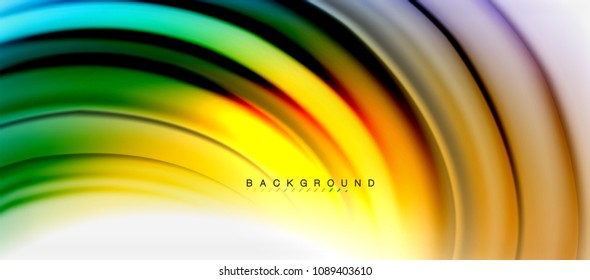 Blurred fluid colors background, abstract waves lines, mixing colours with light effects on light backdrop. Vector artistic illustration for presentation, app wallpaper, banner or posters