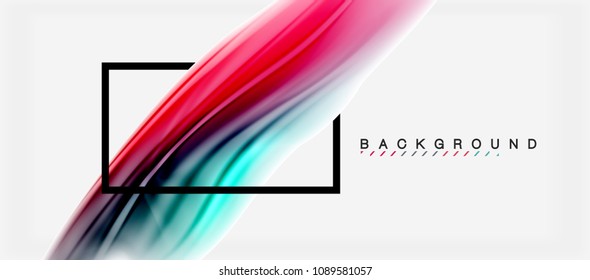 Blurred fluid colors background, abstract waves lines, mixing colours with light effects on light backdrop. Vector artistic illustration for presentation, app wallpaper, banner or posters