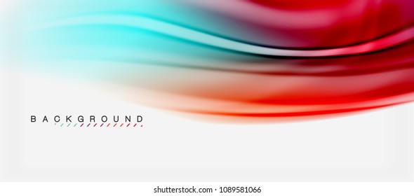 Blurred fluid colors background, abstract waves lines, mixing colours with light effects on light backdrop. Vector artistic illustration for presentation, app wallpaper, banner or posters