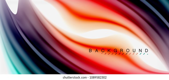 Blurred fluid colors background, abstract waves lines, mixing colours with light effects on light backdrop. Vector artistic illustration for presentation, app wallpaper, banner or posters
