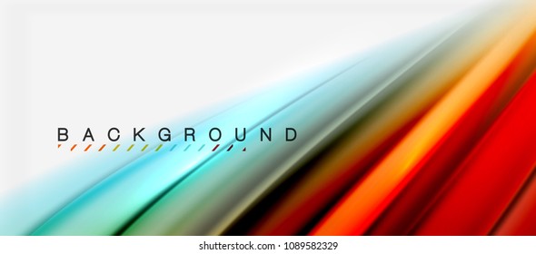 Blurred fluid colors background, abstract waves lines, mixing colours with light effects on light backdrop. Vector artistic illustration for presentation, app wallpaper, banner or posters