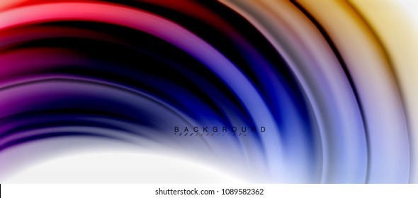 Blurred fluid colors background, abstract waves lines, mixing colours with light effects on light backdrop. Vector artistic illustration for presentation, app wallpaper, banner or posters