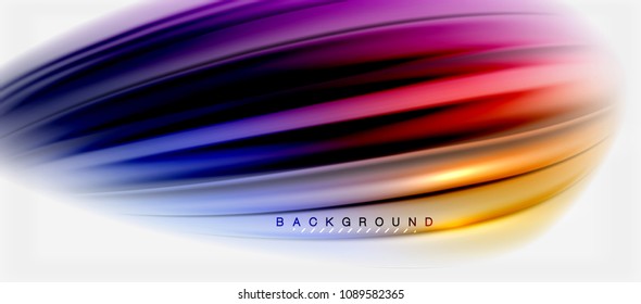 Blurred fluid colors background, abstract waves lines, mixing colours with light effects on light backdrop. Vector artistic illustration for presentation, app wallpaper, banner or posters
