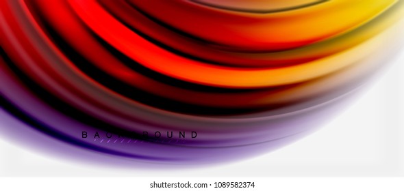 Blurred fluid colors background, abstract waves lines, mixing colours with light effects on light backdrop. Vector artistic illustration for presentation, app wallpaper, banner or posters