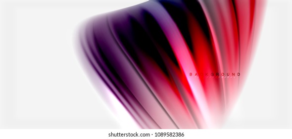 Blurred fluid colors background, abstract waves lines, mixing colours with light effects on light backdrop. Vector artistic illustration for presentation, app wallpaper, banner or posters