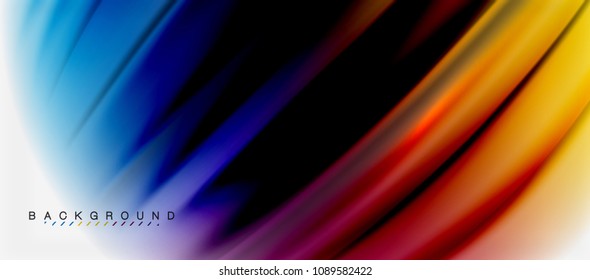 Blurred fluid colors background, abstract waves lines, mixing colours with light effects on light backdrop. Vector artistic illustration for presentation, app wallpaper, banner or posters