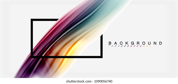 Blurred fluid colors background, abstract waves lines, mixing colours with light effects on light backdrop. Vector artistic illustration for presentation, app wallpaper, banner or posters