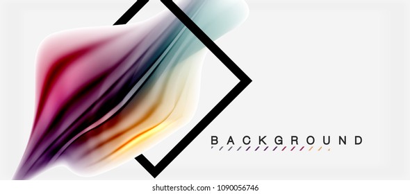 Blurred fluid colors background, abstract waves lines, mixing colours with light effects on light backdrop. Vector artistic illustration for presentation, app wallpaper, banner or posters