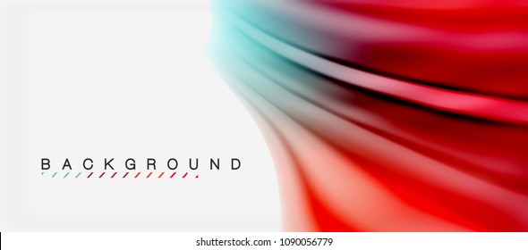 Blurred fluid colors background, abstract waves lines, mixing colours with light effects on light backdrop. Vector artistic illustration for presentation, app wallpaper, banner or posters