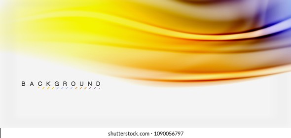 Blurred fluid colors background, abstract waves lines, mixing colours with light effects on light backdrop. Vector artistic illustration for presentation, app wallpaper, banner or posters