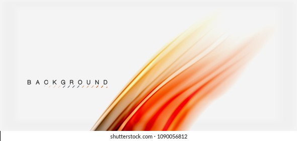 Blurred fluid colors background, abstract waves lines, mixing colours with light effects on light backdrop. Vector artistic illustration for presentation, app wallpaper, banner or posters