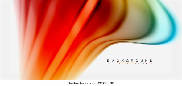 Blurred fluid colors background, abstract waves lines, mixing colours with light effects on light backdrop. Vector artistic illustration for presentation, app wallpaper, banner or posters