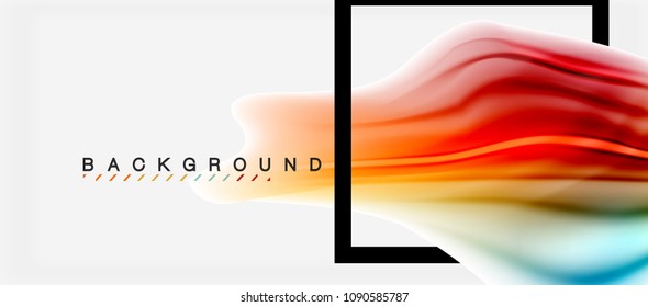 Blurred fluid colors background, abstract waves lines, mixing colours with light effects on light backdrop. Vector artistic illustration for presentation, app wallpaper, banner or posters