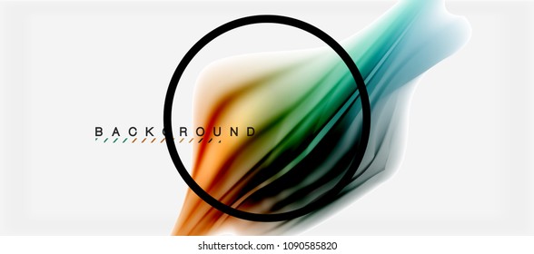Blurred fluid colors background, abstract waves lines, mixing colours with light effects on light backdrop. Vector artistic illustration for presentation, app wallpaper, banner or posters