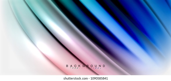 Blurred fluid colors background, abstract waves lines, mixing colours with light effects on light backdrop. Vector artistic illustration for presentation, app wallpaper, banner or posters