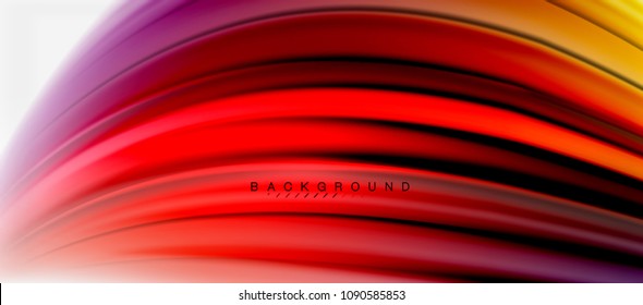 Blurred fluid colors background, abstract waves lines, mixing colours with light effects on light backdrop. Vector artistic illustration for presentation, app wallpaper, banner or posters