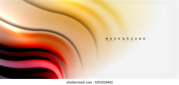 Blurred fluid colors background, abstract waves lines, mixing colours with light effects on light backdrop. Vector artistic illustration for presentation, app wallpaper, banner or posters
