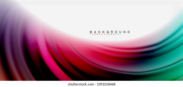 Blurred fluid colors background, abstract waves lines, mixing colours with light effects on light backdrop. Vector artistic illustration for presentation, app wallpaper, banner or posters