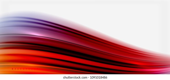 Blurred fluid colors background, abstract waves lines, mixing colours with light effects on light backdrop. Vector artistic illustration for presentation, app wallpaper, banner or posters