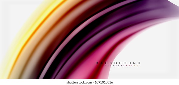 Blurred fluid colors background, abstract waves lines, mixing colours with light effects on light backdrop. Vector artistic illustration for presentation, app wallpaper, banner or posters