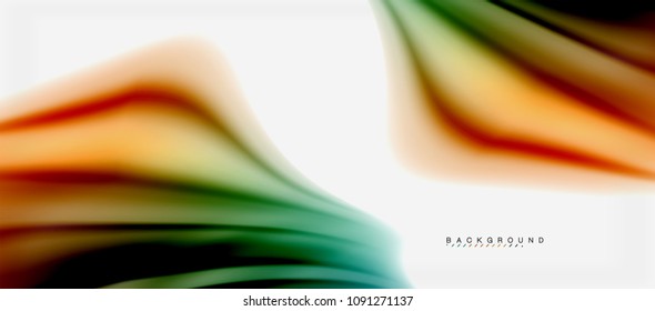 Blurred fluid colors background, abstract waves lines, mixing colours with light effects on light backdrop. Vector artistic illustration for presentation, app wallpaper, banner or posters