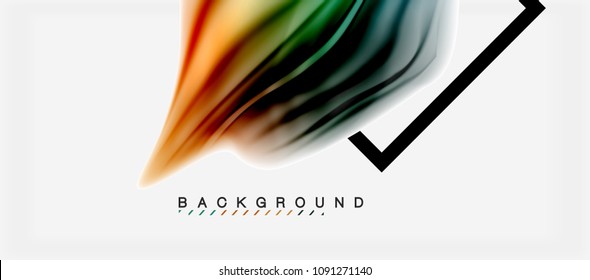Blurred fluid colors background, abstract waves lines, mixing colours with light effects on light backdrop. Vector artistic illustration for presentation, app wallpaper, banner or posters