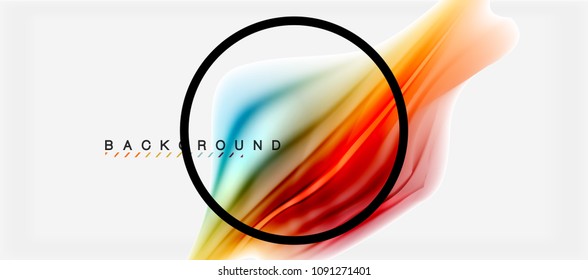 Blurred fluid colors background, abstract waves lines, mixing colours with light effects on light backdrop. Vector artistic illustration for presentation, app wallpaper, banner or posters