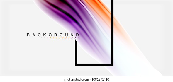 Blurred fluid colors background, abstract waves lines, mixing colours with light effects on light backdrop. Vector artistic illustration for presentation, app wallpaper, banner or posters