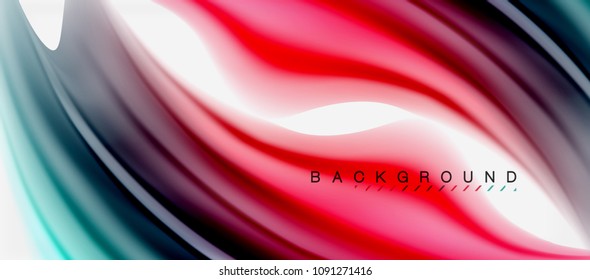 Fondo de color de fluido borroso, líneas de ondas abstractas, mezcla de colores con efectos de luz sobre el fondo de la luz. Ilustración artística vectorial para presentación, fondo de pantalla de aplicación, pancarta o afiches