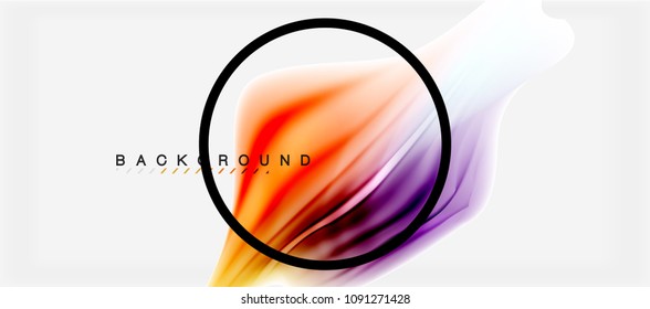 Blurred fluid colors background, abstract waves lines, mixing colours with light effects on light backdrop. Vector artistic illustration for presentation, app wallpaper, banner or posters