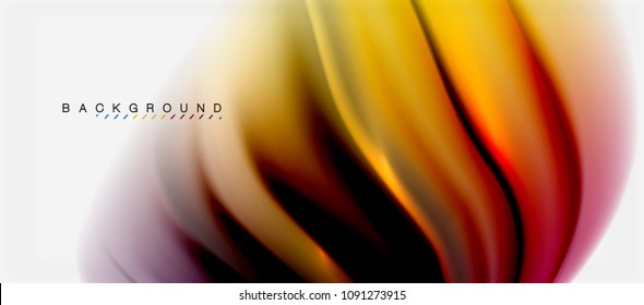 Blurred fluid colors background, abstract waves lines, mixing colours with light effects on light backdrop. Vector artistic illustration for presentation, app wallpaper, banner or posters