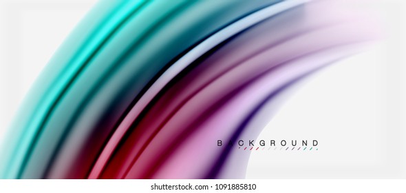 Blurred fluid colors background, abstract waves lines, mixing colours with light effects on light backdrop. Vector artistic illustration for presentation, app wallpaper, banner or posters