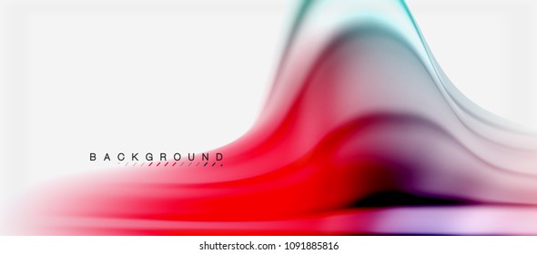 Blurred fluid colors background, abstract waves lines, mixing colours with light effects on light backdrop. Vector artistic illustration for presentation, app wallpaper, banner or posters