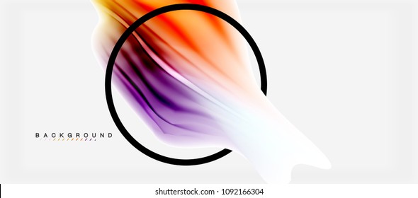 Blurred fluid colors background, abstract waves lines, mixing colours with light effects on light backdrop. Vector artistic illustration for presentation, app wallpaper, banner or posters