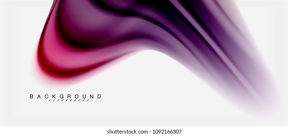 Blurred fluid colors background, abstract waves lines, mixing colours with light effects on light backdrop. Vector artistic illustration for presentation, app wallpaper, banner or posters
