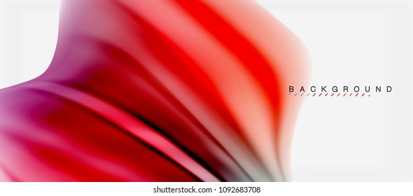 Blurred fluid colors background, abstract waves lines, mixing colours with light effects on light backdrop. Vector artistic illustration for presentation, app wallpaper, banner or posters