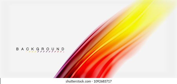 Blurred fluid colors background, abstract waves lines, mixing colours with light effects on light backdrop. Vector artistic illustration for presentation, app wallpaper, banner or posters