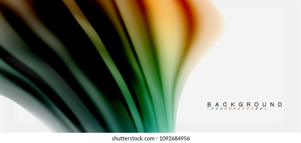 Blurred fluid colors background, abstract waves lines, mixing colours with light effects on light backdrop. Vector artistic illustration for presentation, app wallpaper, banner or posters