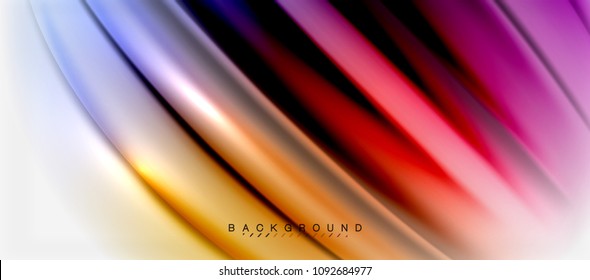 Blurred fluid colors background, abstract waves lines, mixing colours with light effects on light backdrop. Vector artistic illustration for presentation, app wallpaper, banner or posters