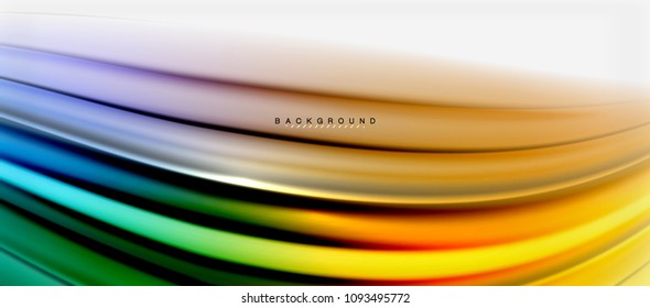 Blurred fluid colors background, abstract waves lines, mixing colours with light effects on light backdrop. Vector artistic illustration for presentation, app wallpaper, banner or posters
