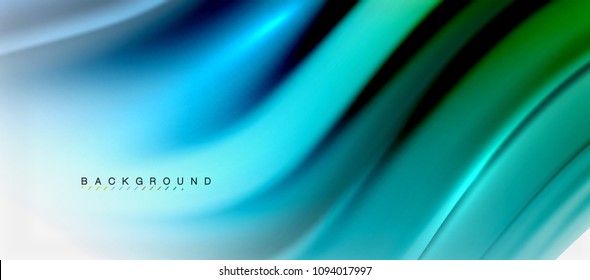 Blurred fluid colors background, abstract waves lines, mixing colours with light effects on light backdrop. Vector artistic illustration for presentation, app wallpaper, banner or posters