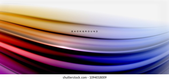 Blurred fluid colors background, abstract waves lines, mixing colours with light effects on light backdrop. Vector artistic illustration for presentation, app wallpaper, banner or posters