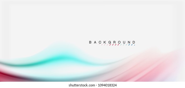 Blurred fluid colors background, abstract waves lines, mixing colours with light effects on light backdrop. Vector artistic illustration for presentation, app wallpaper, banner or posters